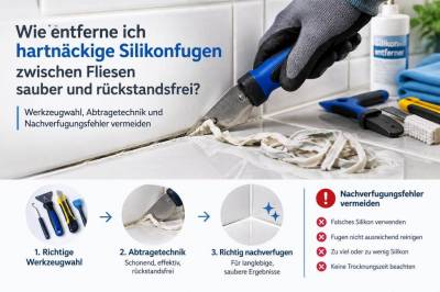 Wie entferne ich hartnäckige silikonfugen zwischen fliesen sauber und rückstandsfrei: werkzeugwahl, abtragetechnik und nachverfugungsfehler vermeiden
