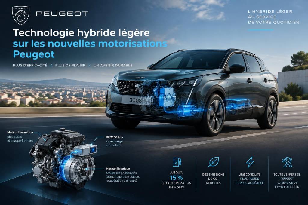 Technologie hybride légère sur les nouvelles motorisations: peugeot