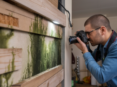 Wie finde ich schimmel hinter holzvertäfelungen ohne die wand zu öffnen und dokumentiere den schadensfall professionell
